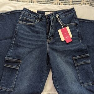 Lovervet Women's Dark Blue Wide Leg Jeans Size 28